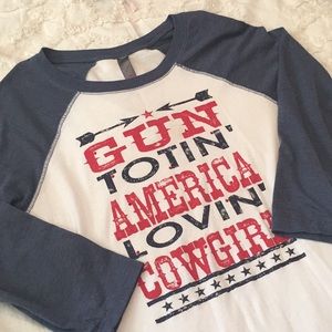 Cowgirl justice baseball tee